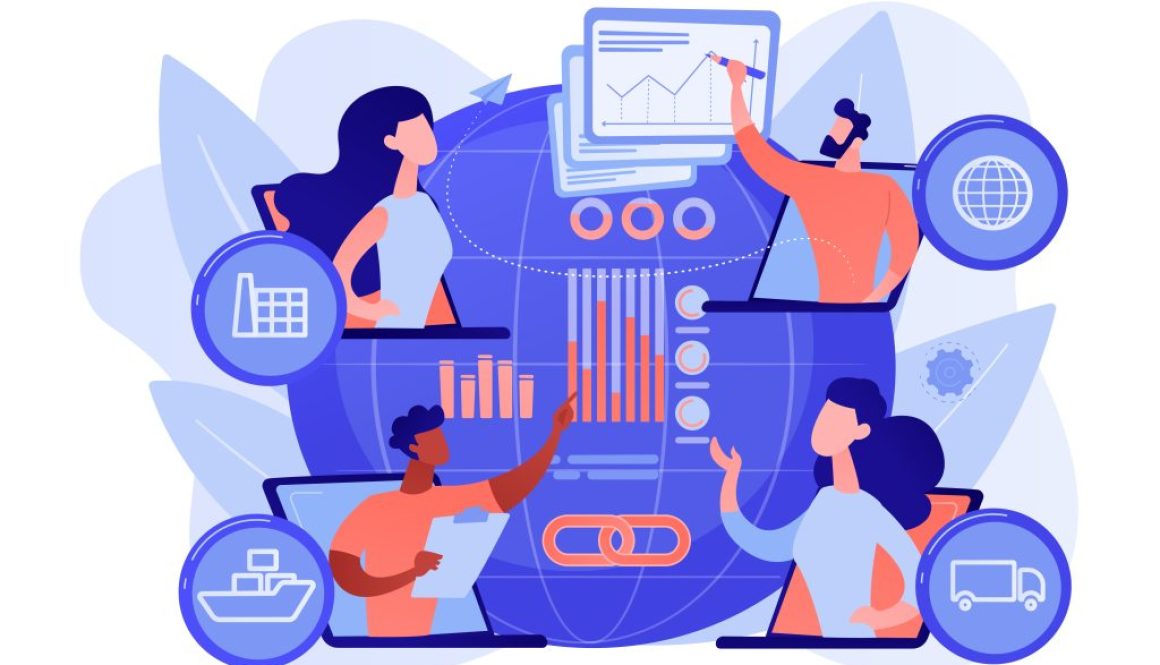 Supply chain management concept vector illustration